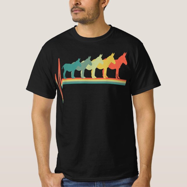 T-shirt donkey lover heartbeat  gift (Devant)