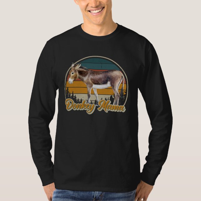 T-shirt DONKEY MAMA   Retro Look Donkey (Devant)