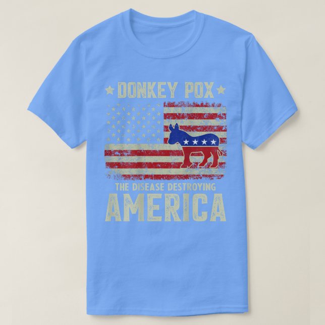 T-shirt Donkey Po La Maladie Détruisant America USA Drapea (Design devant)
