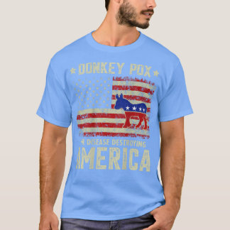 T-shirt Donkey Po La Maladie Détruisant America USA Drapea
