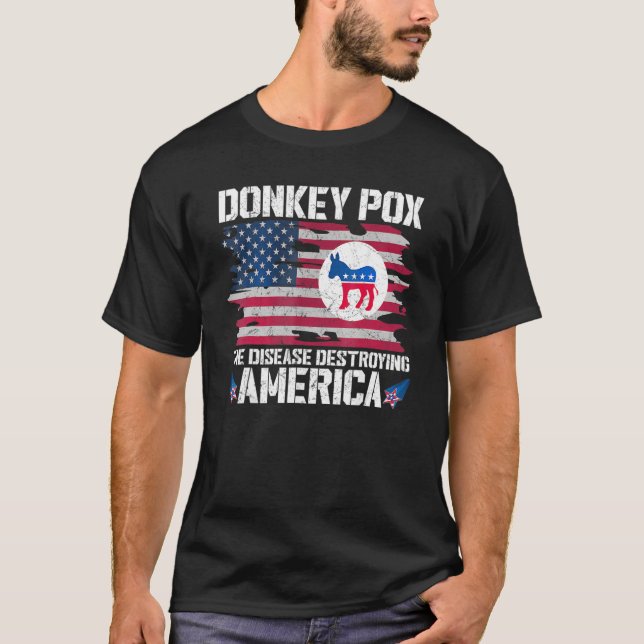 T-shirt Donkey Pox La Maladie Détruisant L'Amérique Donkey (Devant)