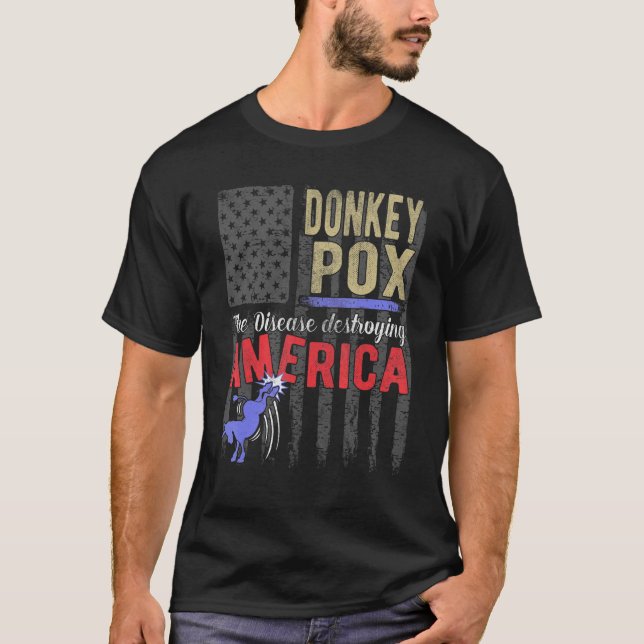 T-shirt Donkey Pox  Political Satire  Anti Democrat (Devant)