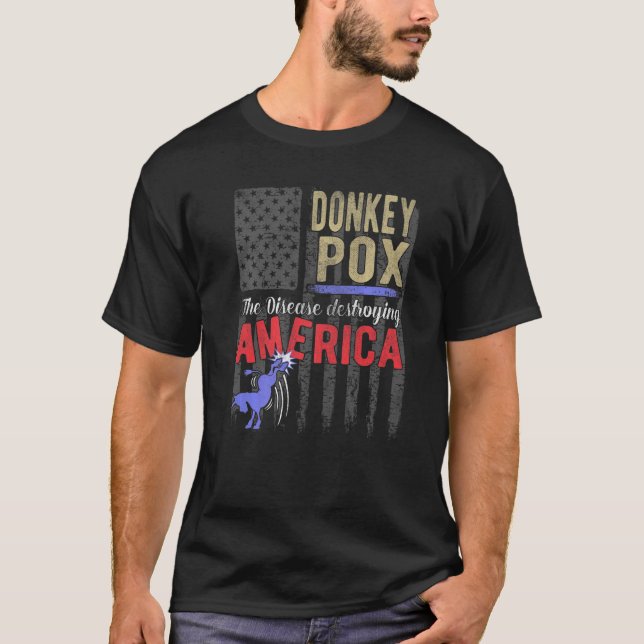 T-shirt Donkey Pox Satire politique Anti-Démocrate (Devant)