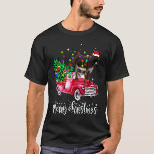 T-shirt Donkey Riding Red Truck Xmas Merry Christmas