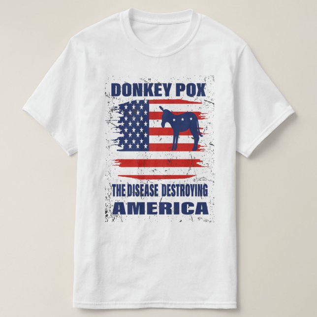 T-SHIRT DONKEY THE DISEASE DESTROYING AMERICA (Design devant)