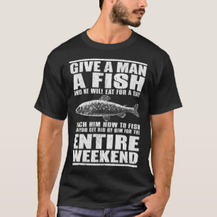 T-shirt Donne Un Poisson À Un Homme Et Il Mange Pendant Un