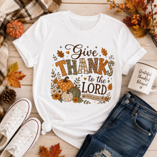 T-shirt Donner des grâces florale de citrouille de Thanksg