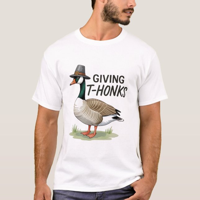 T-shirt Donner des thonks Thanksgiving Goose (Devant)