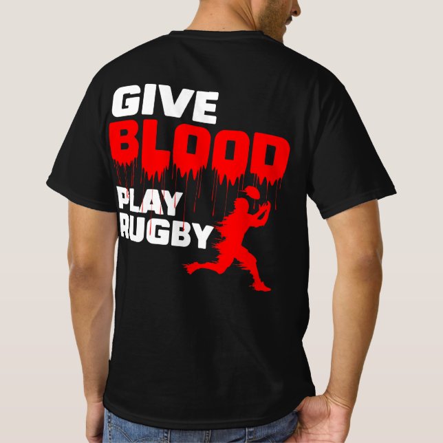 T-shirt Donner Du Sang Jouer Rugby (Dos)