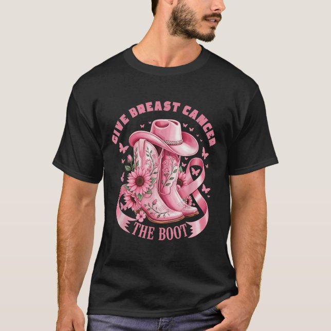 T-shirt Donner Le Cancer Du Sein L'Initiale Cowgirl Cancer (Devant)