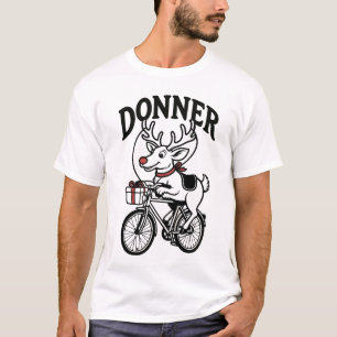 T-shirt Donner le renne à vélo