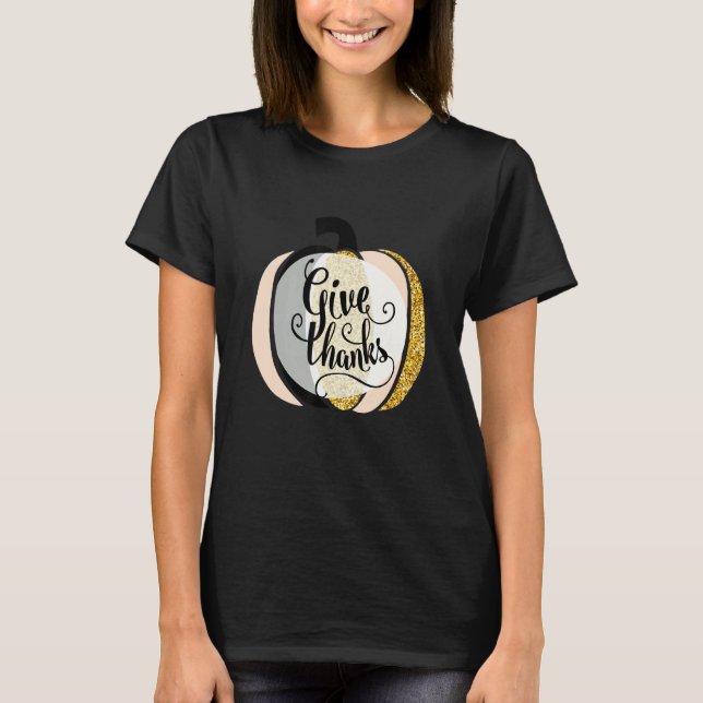 T-shirt Donner Merci En Citrouille Beaucoup de couleur (Devant)