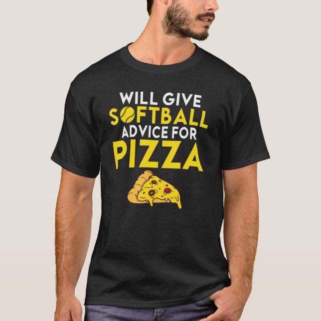 T-shirt donnera des conseils de softball Pizza Softball (Devant)