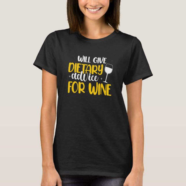 T-shirt Donnera Des Conseils Diététiques Pour Le Vin Diété (Devant)