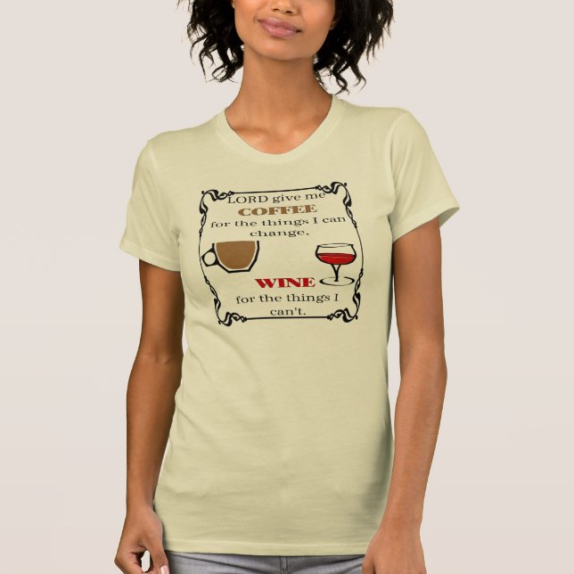 T-shirt Donnez du café et du vin, (Devant)