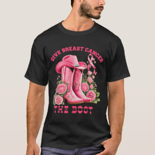 T-shirt Donnez Le Cancer Du Sein La Botte Cowgirl Ruban Ro