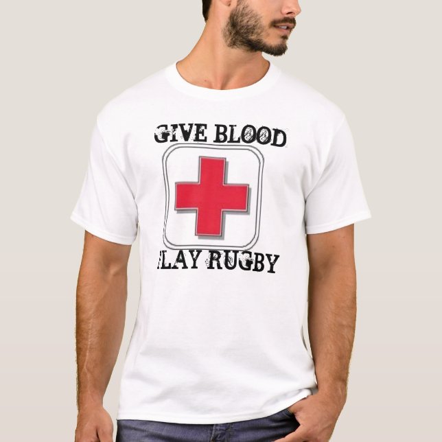 T-SHIRT DONNEZ LE SANG, RUGBY DE JEU (Devant)