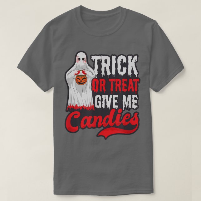T-shirt Donnez-moi Candys Design Halloween Ghost (Design devant)