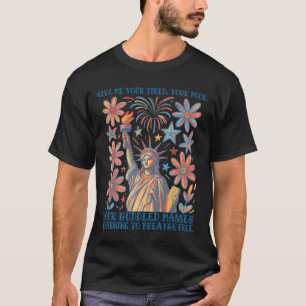 T-shirt Donnez-moi vos fatigués votre pauvre statue de la