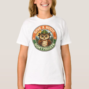 T-shirt Donnez un hululement N polluez pas Hibou