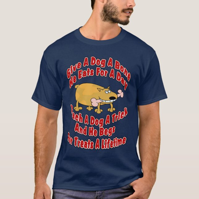 T-shirt Donnez Un Os À Un Chien... (Devant)