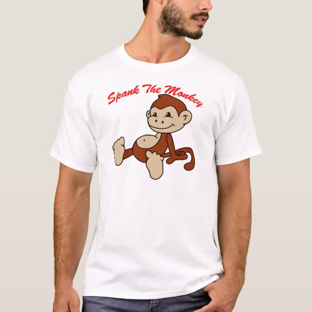 T-shirt Donnez une fessée au singe (Devant)