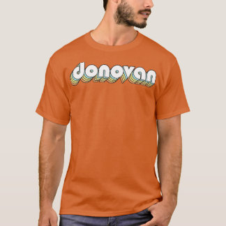 T-shirt Donovan Retro Typographie arc-en-ciel style défraî