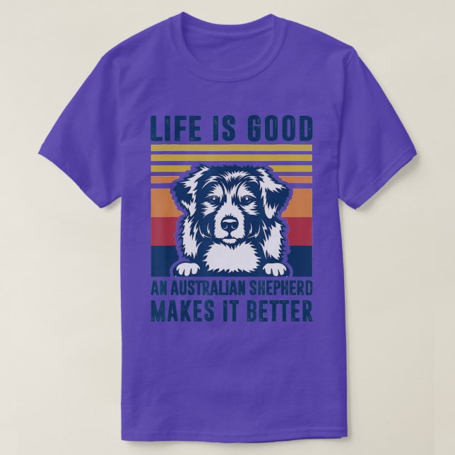 T-shirt Dons de chien berger australien Hommes femmes Aust (Design devant)