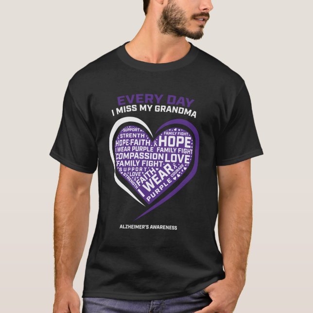T-shirt Dons De Démence En Mémoire De Grand-Mère Alzheimer (Devant)