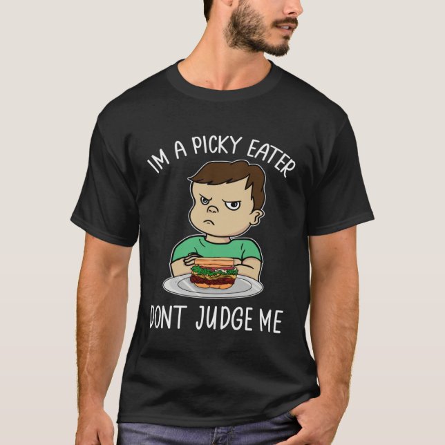 T-shirt Dont Judge Picky Eater Cute Boy Son Kid Burger Fus (Devant)