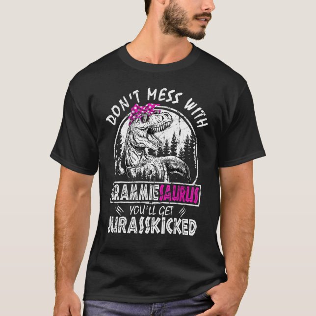 T-shirt Don't Mess With Grammiesaurus You'll Get Jurasskic (Devant)