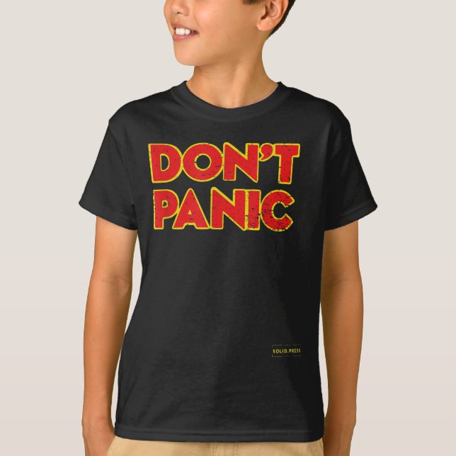 T-shirt Don't Panic Vintage Distressed Shirt  (Devant)