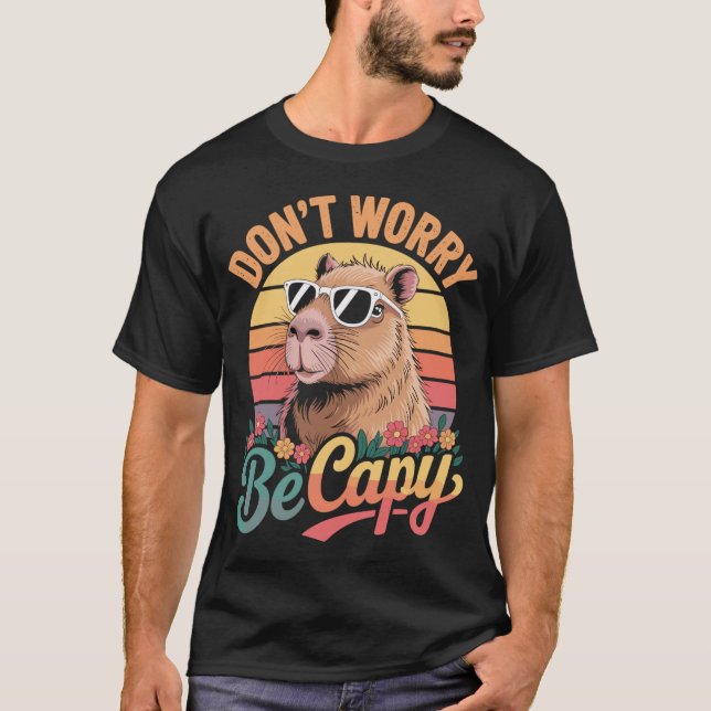 T-shirt Don't Worry Be Capy (Devant)