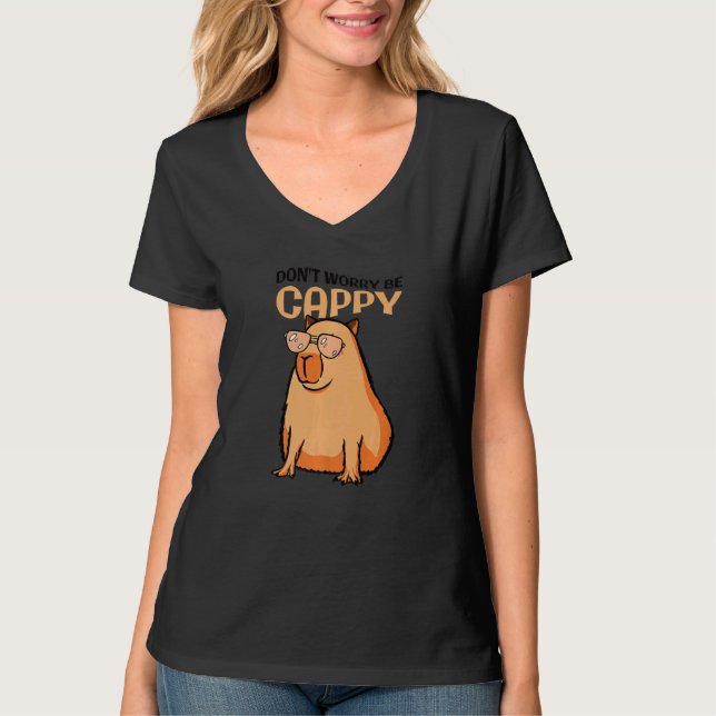 T-shirt Don't Worry Be Capy Capybara (Devant)