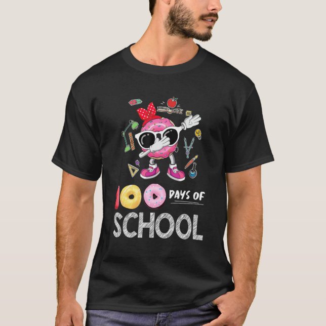 T-shirt Donut Cake Professeur Étudiant Joyeux 100 Jours D' (Devant)