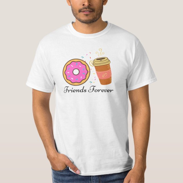T-shirt Donut Coffee Friends Forever (Devant)
