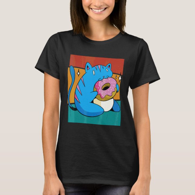 T-shirt Donut de chat vintage (Devant)