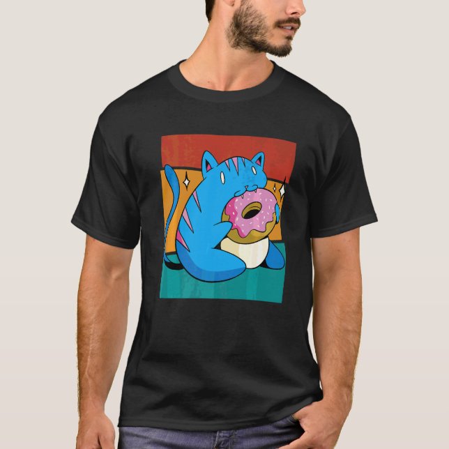 T-shirt Donut de chat vintage (Devant)