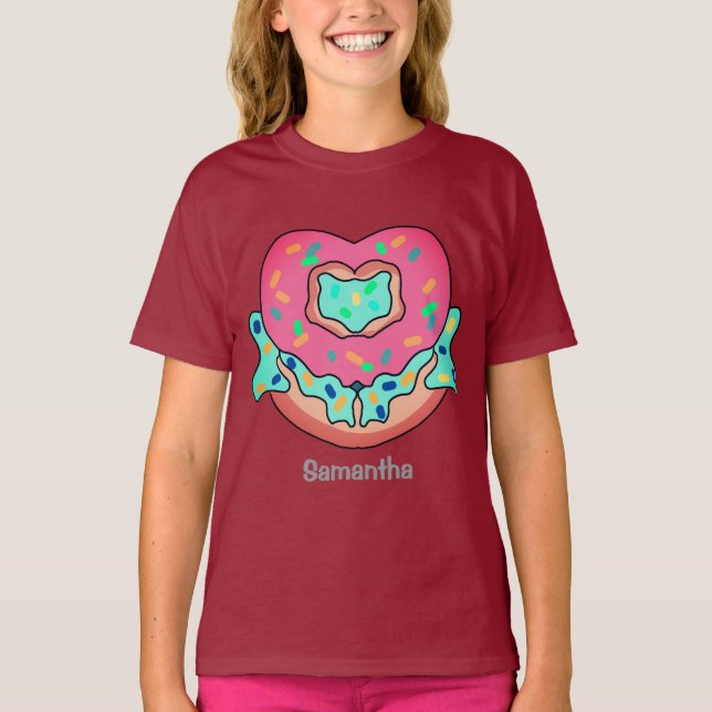 T-shirt Donut de coeur mou minimaliste | Amour (Devant)