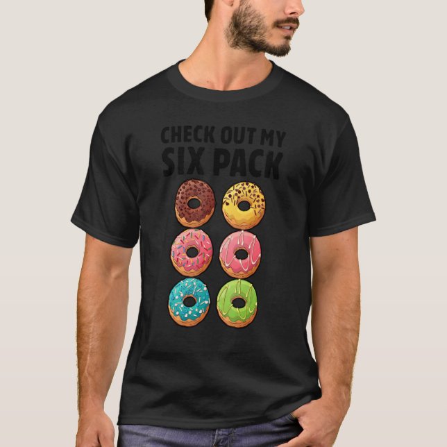 T-shirt Donut Découvrez Mon Six Pack Doughnut Gym Worko (Devant)