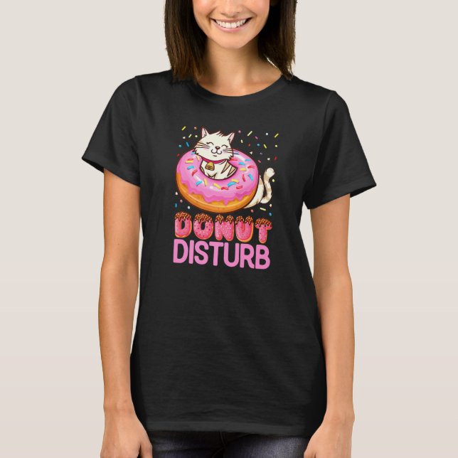 T-shirt Donut Disturb Plaisanteries Drôle Doughnut Cat Don (Devant)