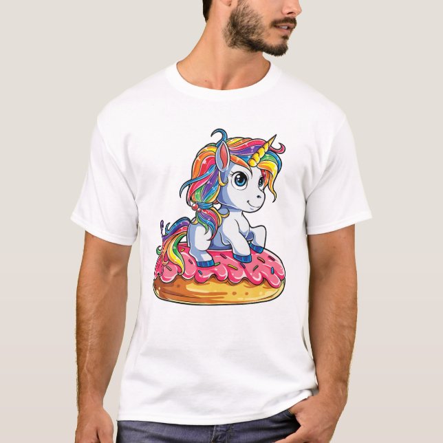 T-shirt Donut Doughnicorn Squad Arc-en-ciel (Devant)