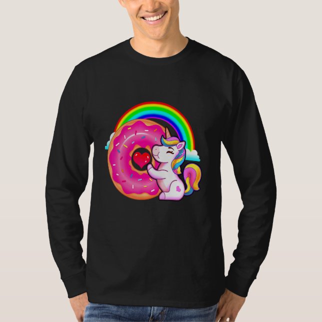 T-shirt Donut Doughnut Alimentation pâtisseries Unicorne (Devant)