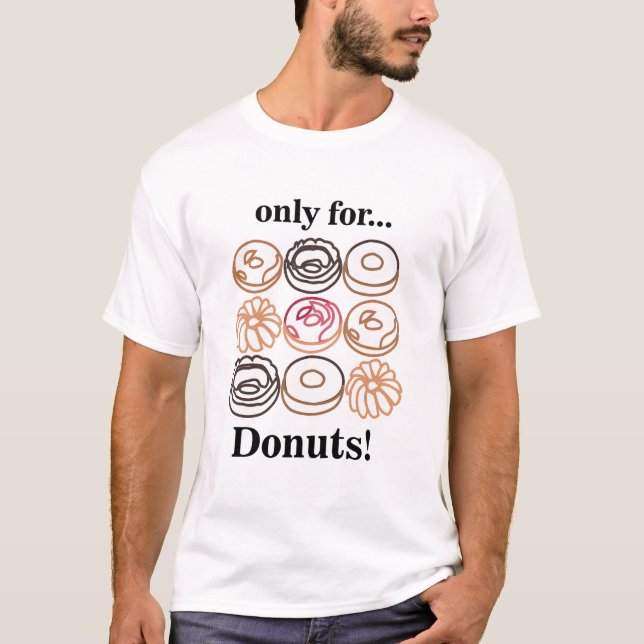 T-shirt Donut Doughnut Sweet Funny (Devant)