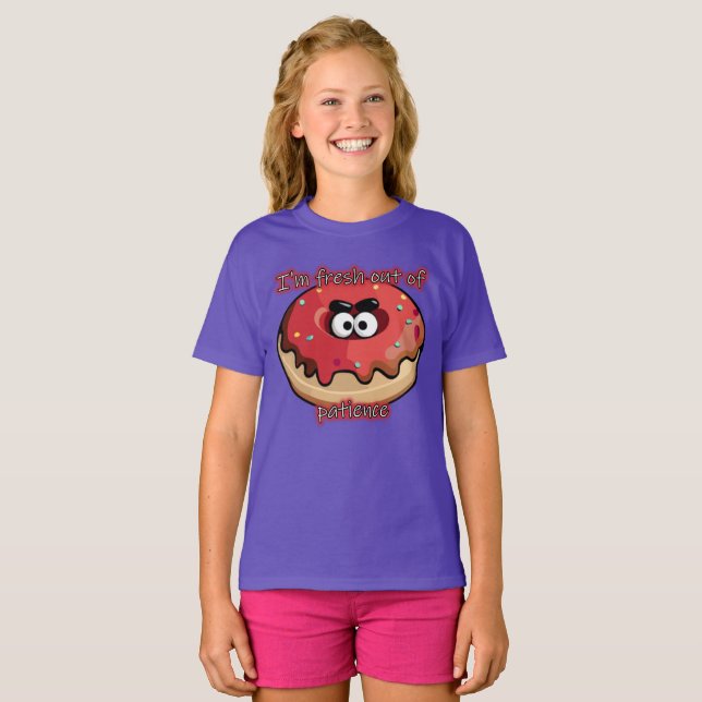 T-shirt Donut en colère : Frais par patience (Devant entier)