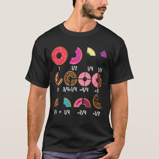 T-shirt Donut Fraction Math Enseignants Retour à l'école É (Devant)