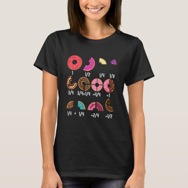 T-shirt Donut Fraction Math Enseignants Retour à l'école É (Devant)