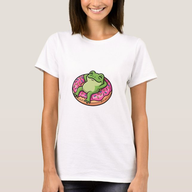 T-shirt Donut Grenouille Décontractée (Devant)