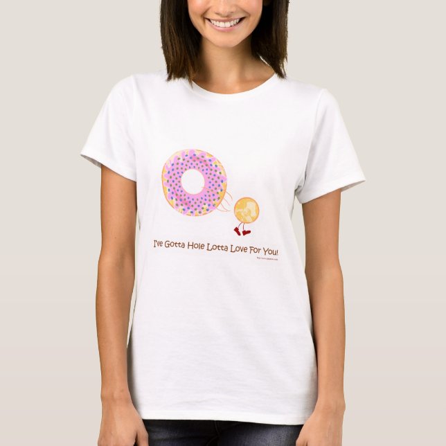 T-shirt Donut Hole Love Funny Breakfast Cartoon (Devant)