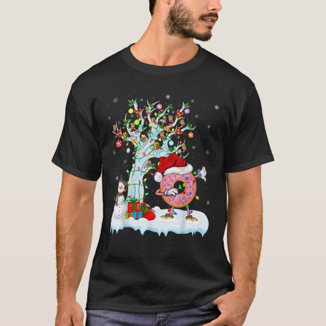T-shirt Donut Lights Xmas Tree Dabbing Dabbing Donut Chris (Devant)